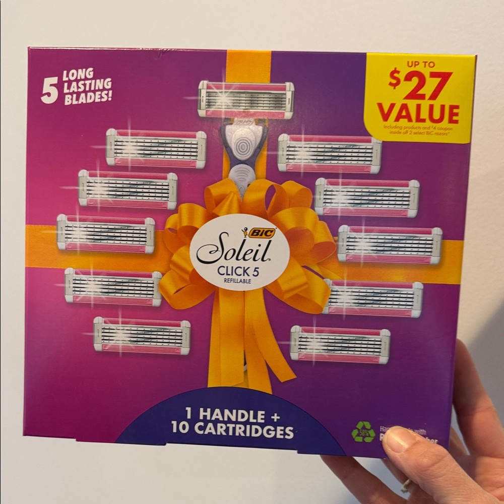Soleil Click 5 Razor Set - Purple and Orange
